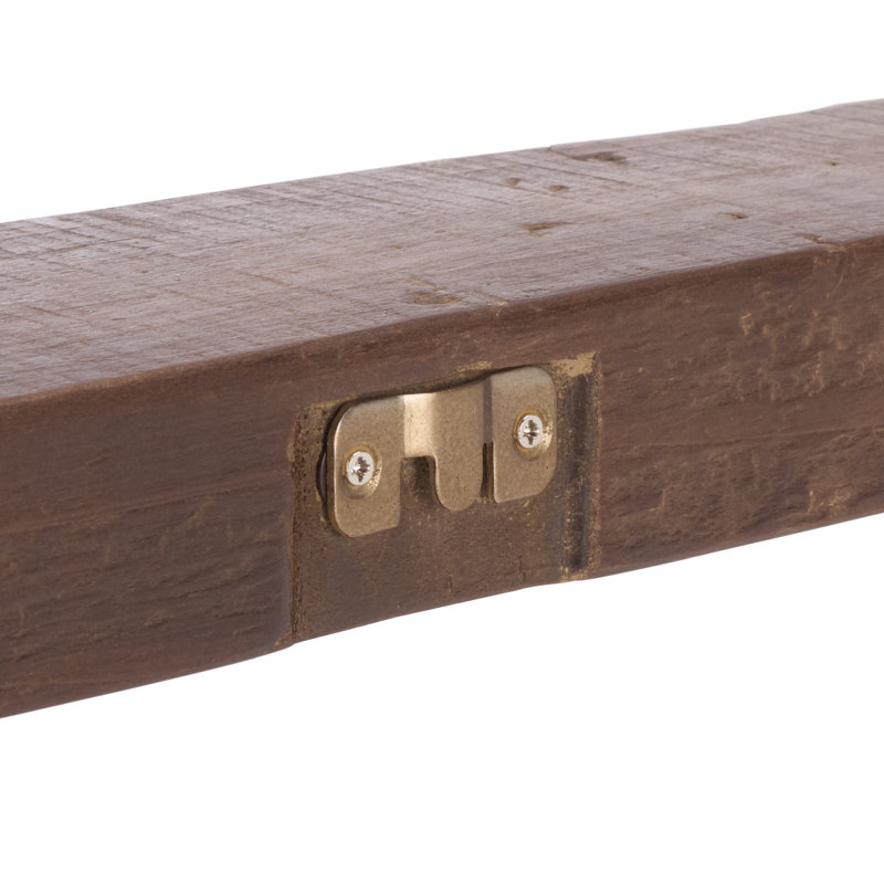 Tablette de manteau en pin Keros, 60 po de largeur, Marron foncé