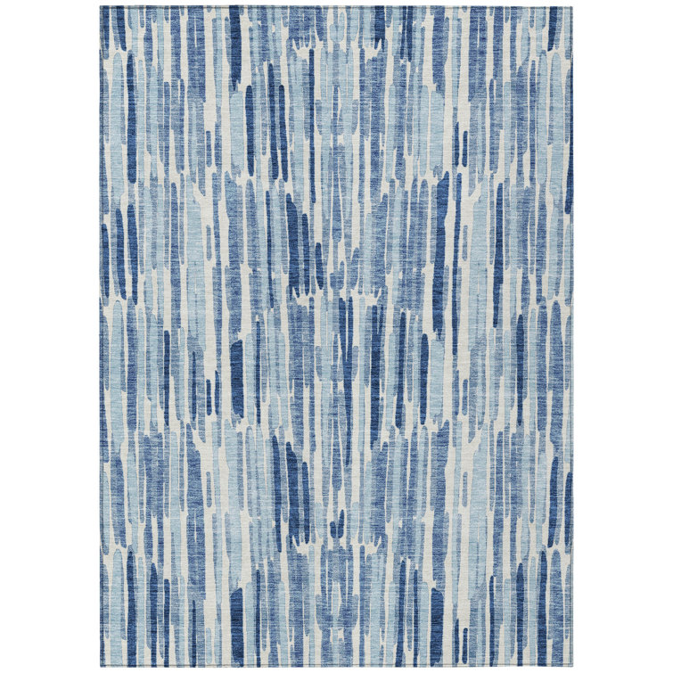 Neysa Flatweave Washable Striped Indoor / Outdoor Rug