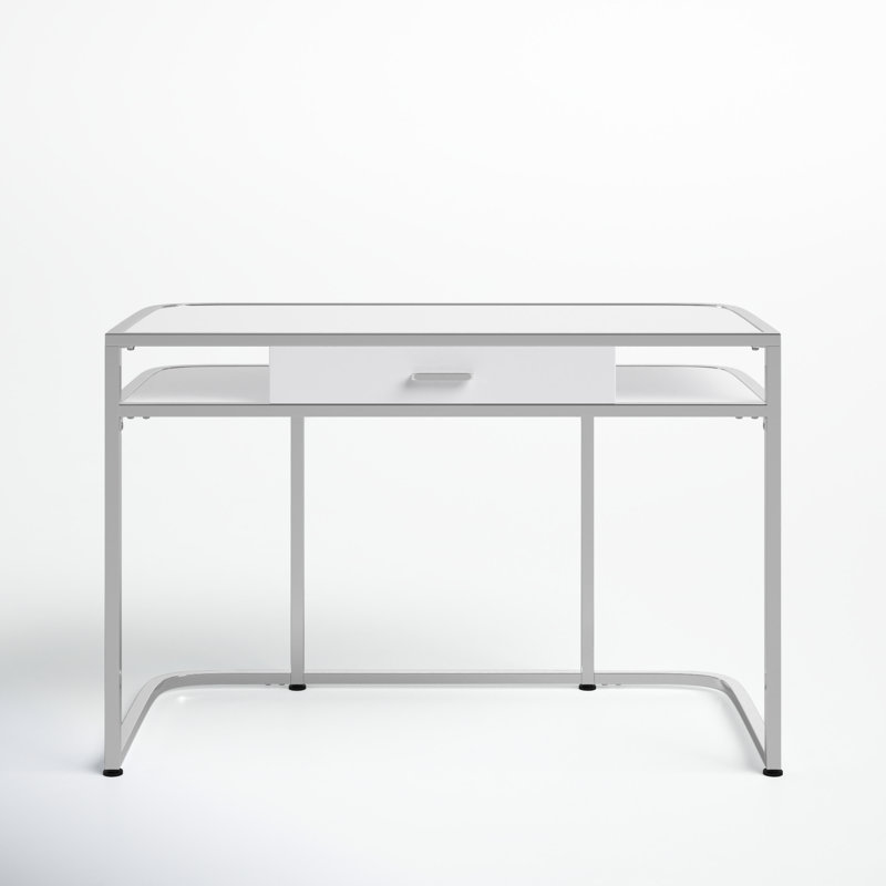 Majorca Writing Desk, White/Chrome