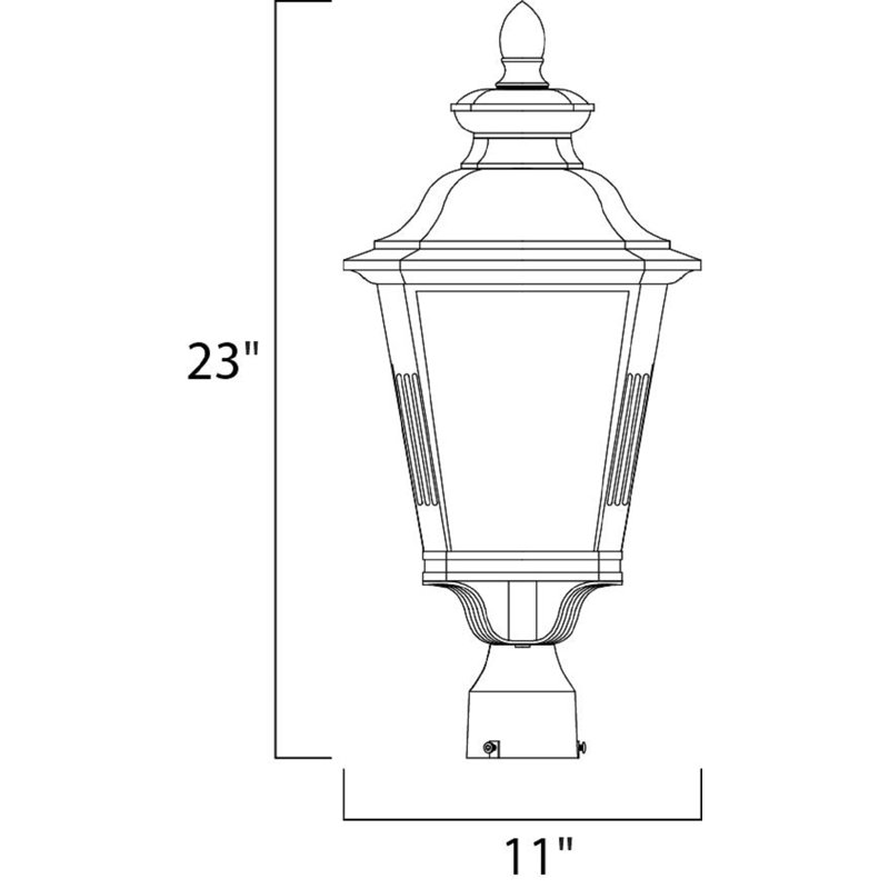 Tête de lanterne 1 lumière Monette, H 23 po x l 11 po x P 11 po