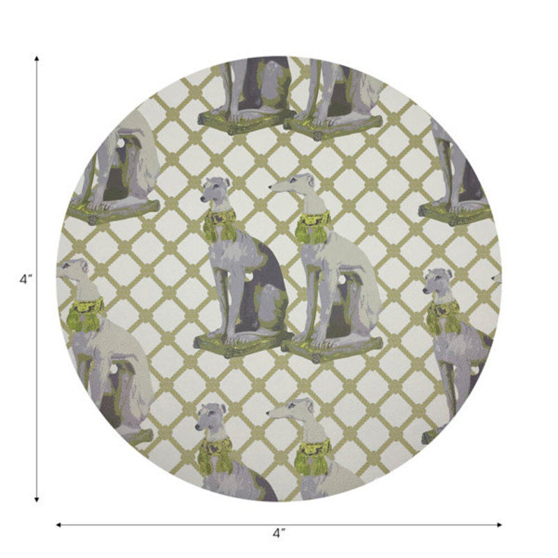 Sous-verres ronds en cuir Regal, Doré