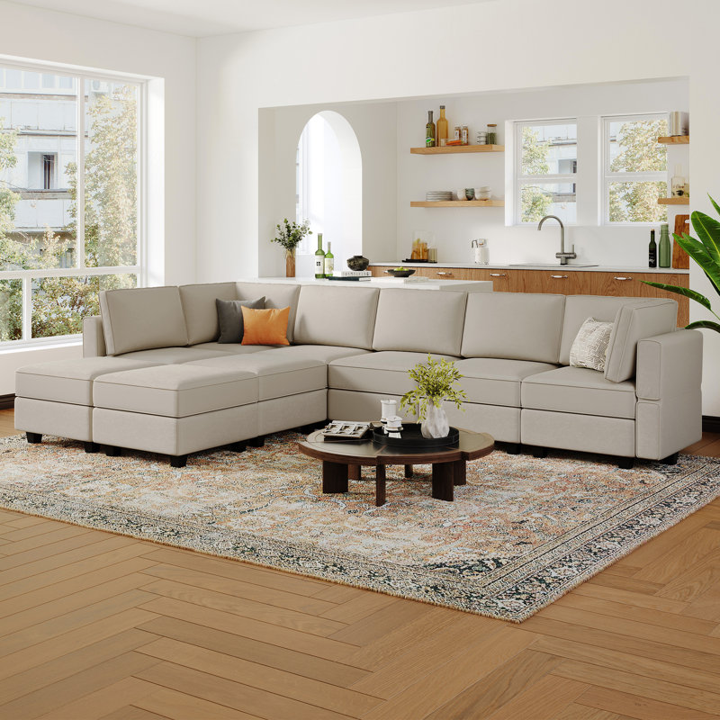 Wylodene 9-Piece Reversible Modular and Standard Velvet Sectional with Storage , Gray Velvet