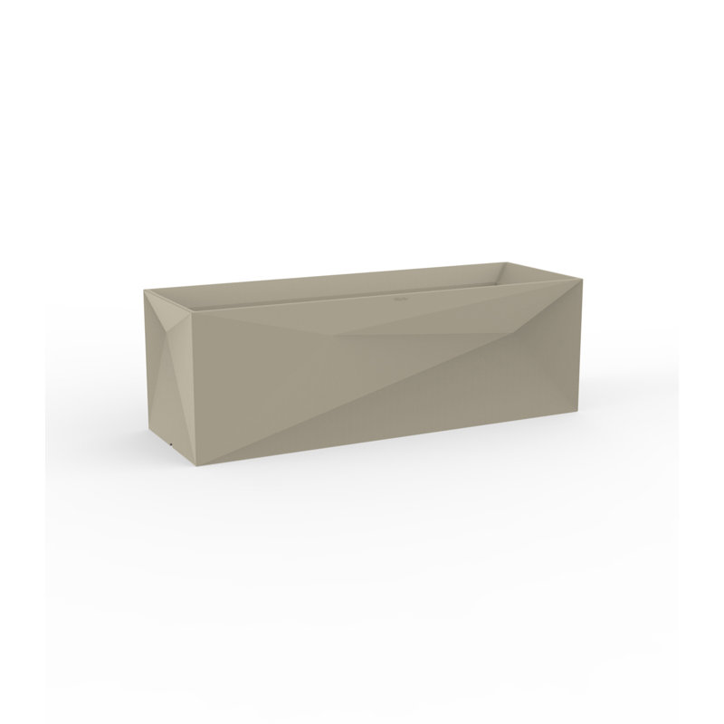 Faz Jardiniere Resin Pot Planter, 15.75" H x 48.5" W x 15.75" D, Ecru