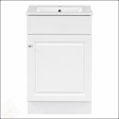 Meuble-lavabo autoportant de 20 pouces avec lavabo, rangement pour armoire et tablette réglable pour salles de bain modernes