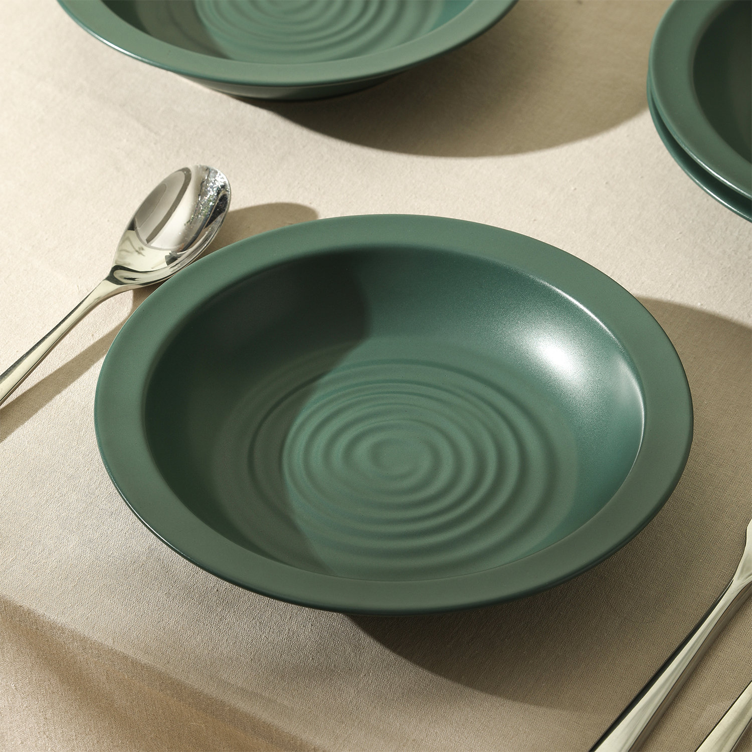 Orbit Stoneware Dinnerware Set, Green