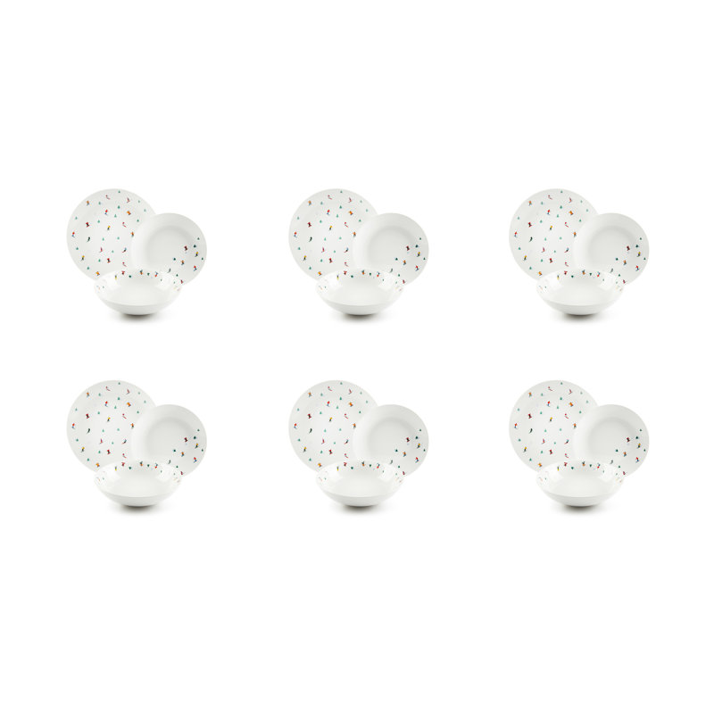 Cortina 18 Piece Porcelain China Dinnerware Set - Service for 6