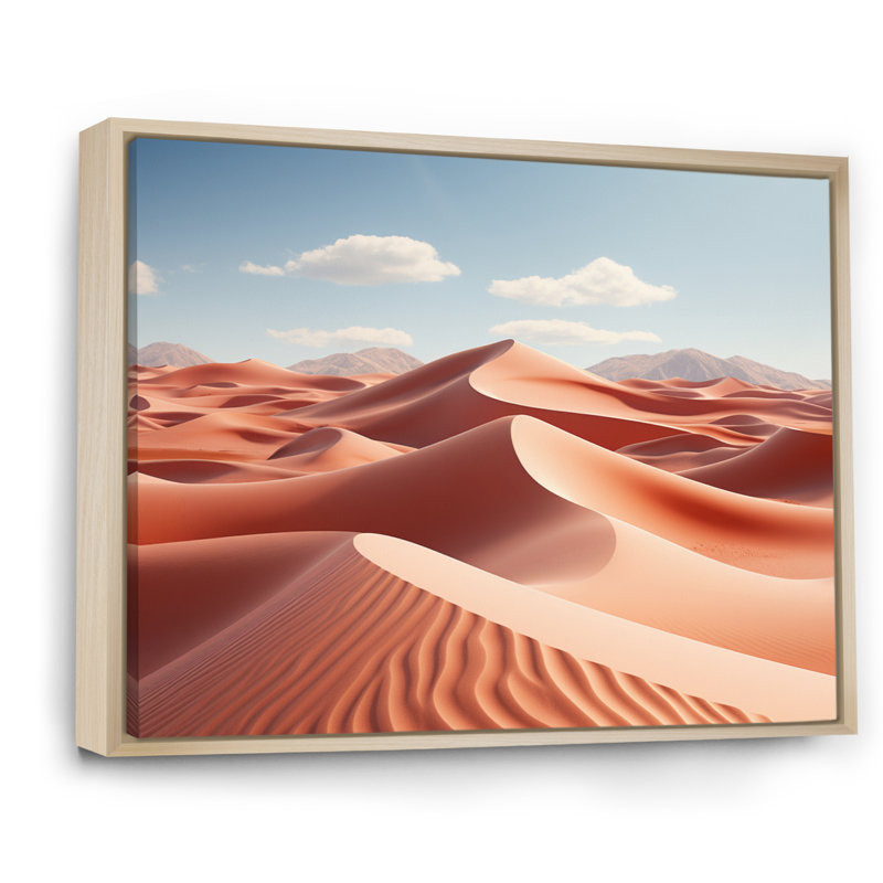 Desert Infinity Dunes II sur toile, Cadre naturel flottant, H 30 po x l 40 po x P 1,5 po