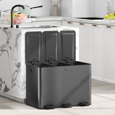 Stainless Steel Step On Kitchen Rubbish Bin - 60 L