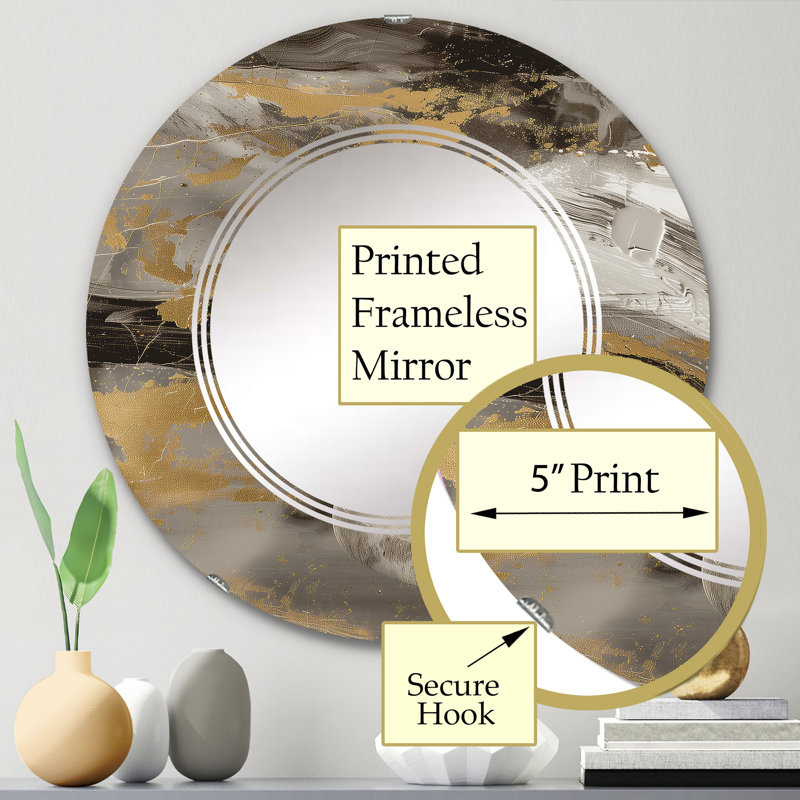 Painted Gold Stone - Traditional Mirror, 31.5" H x 23.7" W