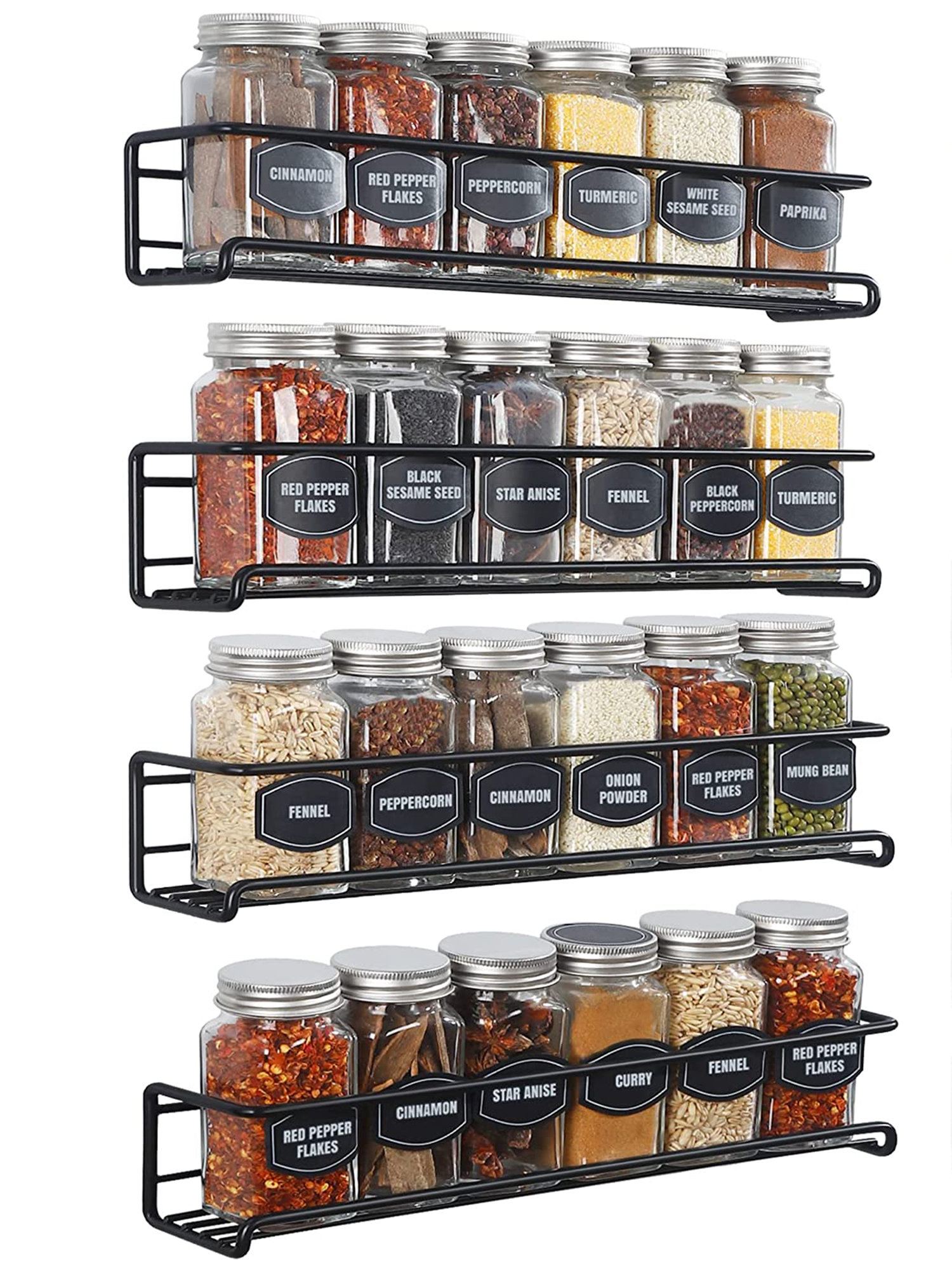 Prep & Savour Wall Mount Spice Rack Organizer 4 Tier | Wayfair
