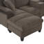 Canapé modulaire moderne en forme de U avec canapé rembourré en velours côtelé de 116,9 po avec repose-pieds, porte-gobelets et ports USB-1268692634
