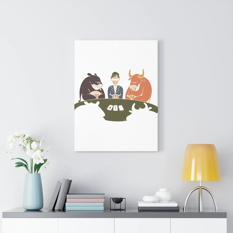 Trading Poker Wall Street - Wrapped Canvas Print, 76cm H x 61cm W