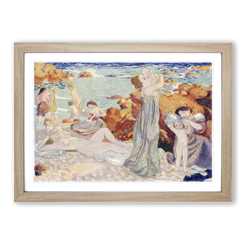 Bathers by Maurice Denis - Picture Frame Painting, 36cm H x 48cm W x 2cm D, Oak Framed