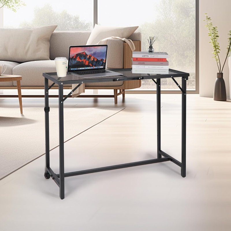 Table de bar pliante d'extérieur avec plateau en filet imperméable, table de patio portable, 39 Inch