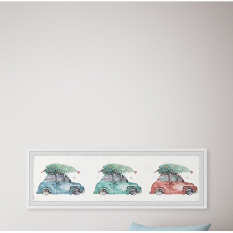 Pine Tree Shopping - Single Picture Frame Panoramic Painting, 38cm H x 114cm W x 3.81cm D