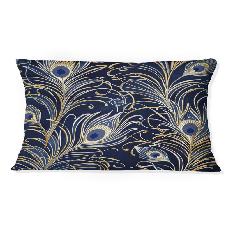 Coussin bleu Boho Feathers II - Boho