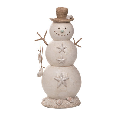Resin Coastal Sandman Figurine - Multicolored Decorative Object for Indoor Use, Perfect for Christmas Tabletop Decoration, Ideal Gift for Hostess and Holiday Celebrations, Unique Coastal Decor