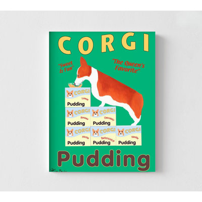 Corgi Pudding By Ken Bailey, Pudding Vintage Poster Decor Idea, Cafeteria Wall Art, Retro Diner Poster, Cute Corgi Mom Gift