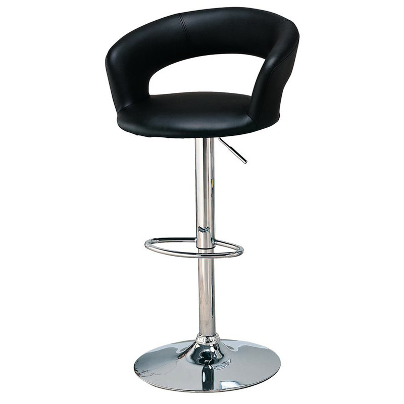Tabouret de bar réglable de 40 po à finition noire facile à nettoyer