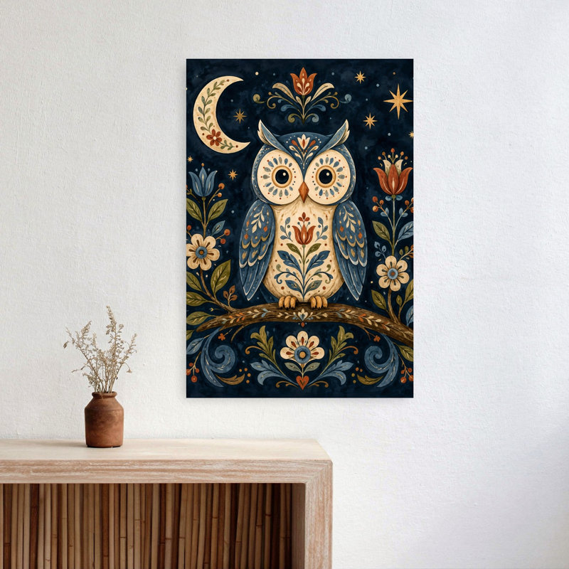 Reproduction d'art mural chouette céleste, 24" H x 16" W