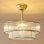 Ventilateur de plafond lustre Mid-Century en cristal de 20 po avec ensemble d'éclairage et télécommande inclus