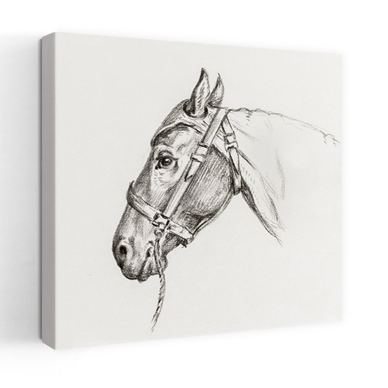 Tête de cheval, art mural rétro rétro, H 36 po x l 36 po