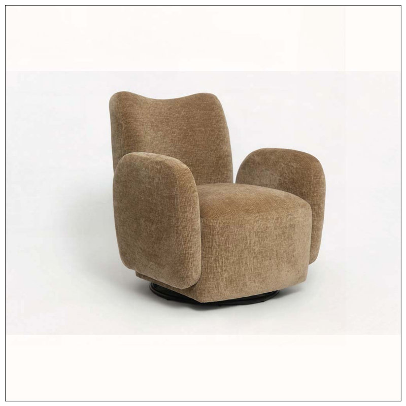 Fauteuil d'appoint pivotant à 360 °, Brun clair / brun