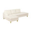 Canapé modulaire en L en similicuir 2 pièces avec méridienne gauche et repose-pieds Beige
