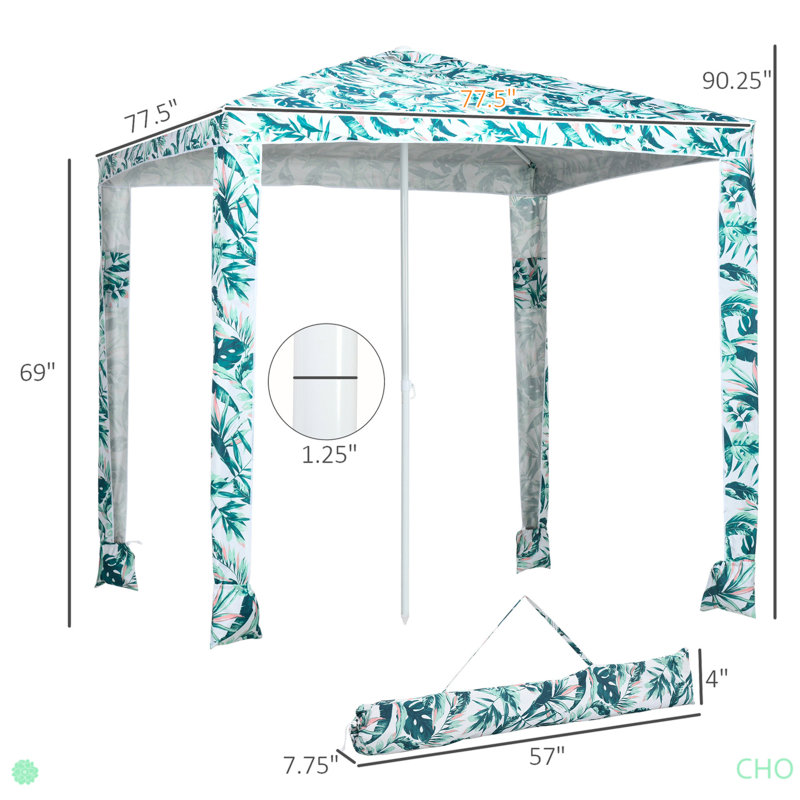 Parasol Outsunny Quick Beach Cabana
