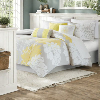 Hypoallergenic Cotton Sateen Bedding Set, Queen Size, Floral Design, Ideal For Modern Bedrooms