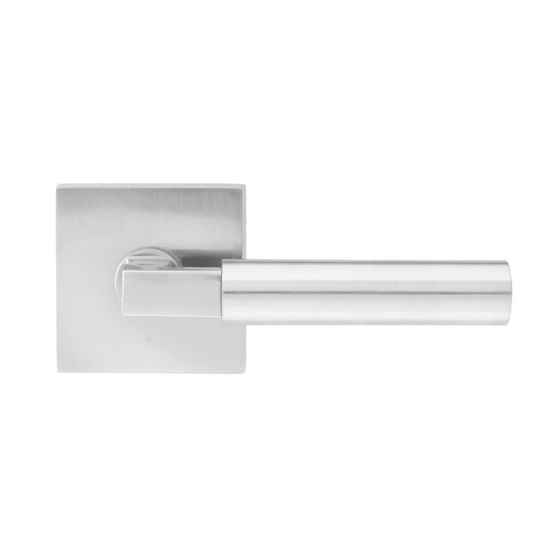 Faux levier Bravura 845-7 sur support carré rose contemporain en nickel satiné
