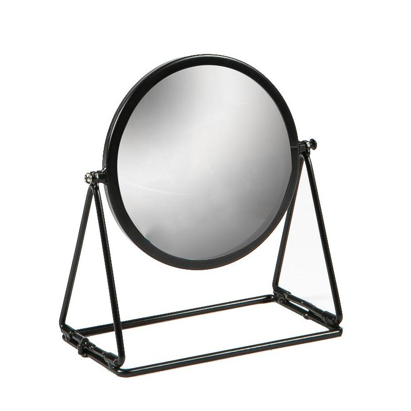 Harbour Housewares - Round Makeup Mirror, 20cm H x 18cm W, Black
