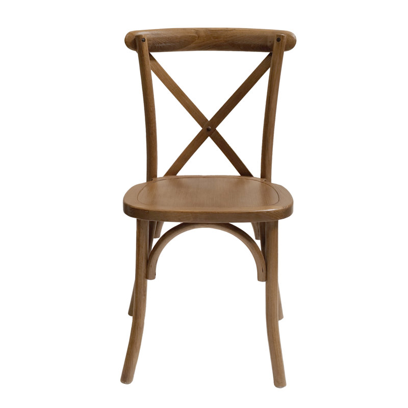 Chaise d'appoint en bois massif, Fruitier foncé