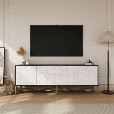 Armoire moderne à 4 portes en noir et blanc