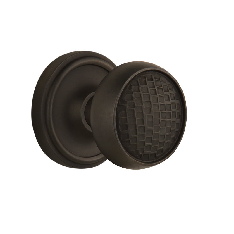 Classic Rosette with Craftsman Door Knob, 2-3/4", Oil-Rubbed Bronze