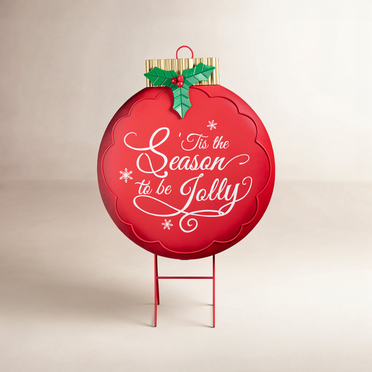 Large Metal Christmas Ornament Yard Stake