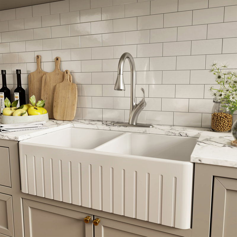 Boyel Living Pull Down Spray Kitchen Faucet, Brushed Nickel