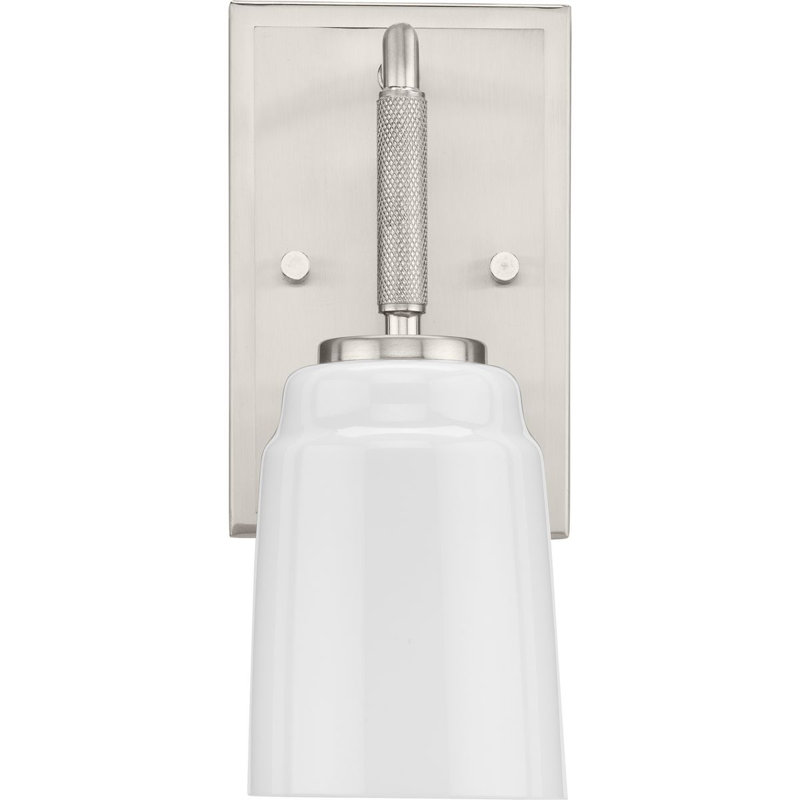 Éclairage pour meuble-lavabo industriel à une lumière, Nickel brossé