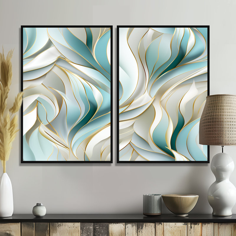 «Green and White Sparkling Dazzle Glamour», impressions sur toile vertes, 36" H x 48" W, Black
