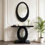 Console en diamant moderne concassée à la main avec miroir, table d'entrée multi-scénario de haute qualité (noir)