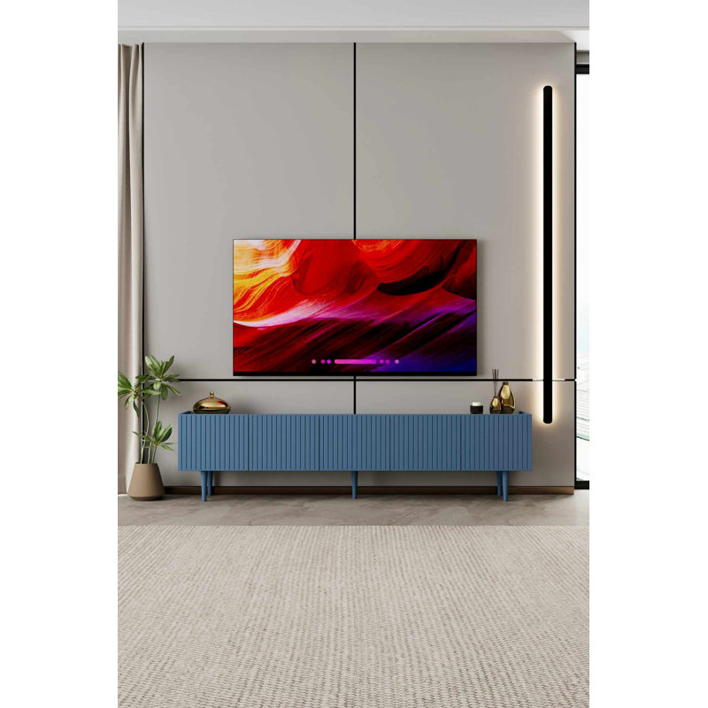 Meuble télé, 11.42" H x 78.74" W x 7.87" D, Green
