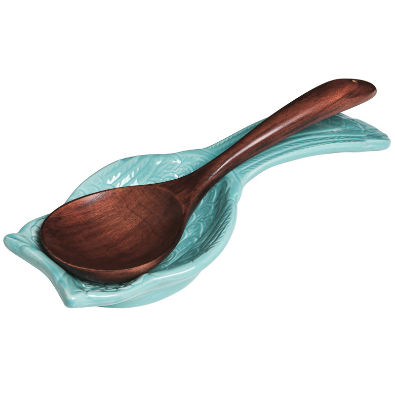 Ceramic / Porcelain Novelty Spoon Rest, Aqua Blue