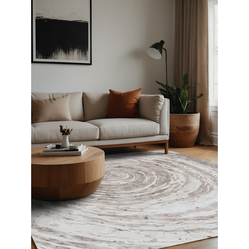 Tapis gris lavable à la machine, Carré 6 pi