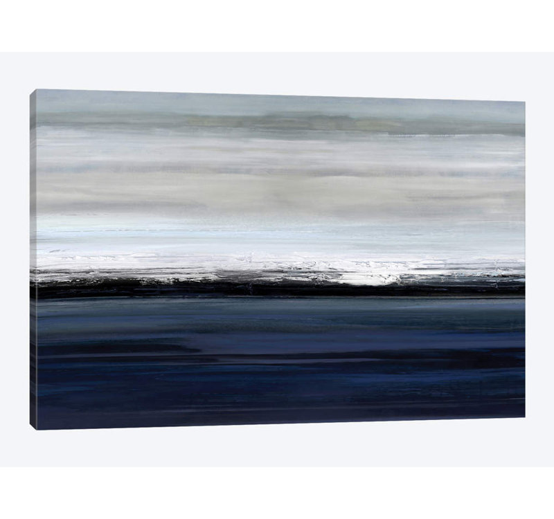 Silver Seascape II 1 Piece Wall Art on Canvas, 66.04 cm H x 45.72 cm W, Black Framed