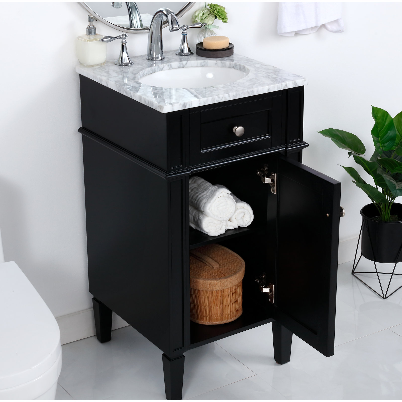 Rivers 18'' Single Bathroom Vanity, Black