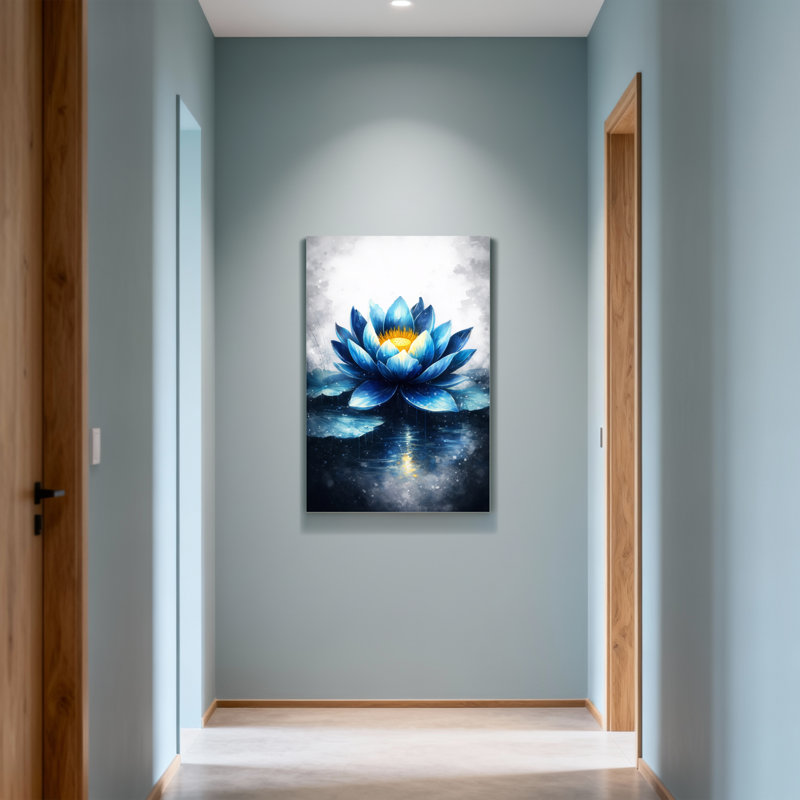 Plantes et fleurs, fleur de lotus bleue, art de la réflexion de l'eau
