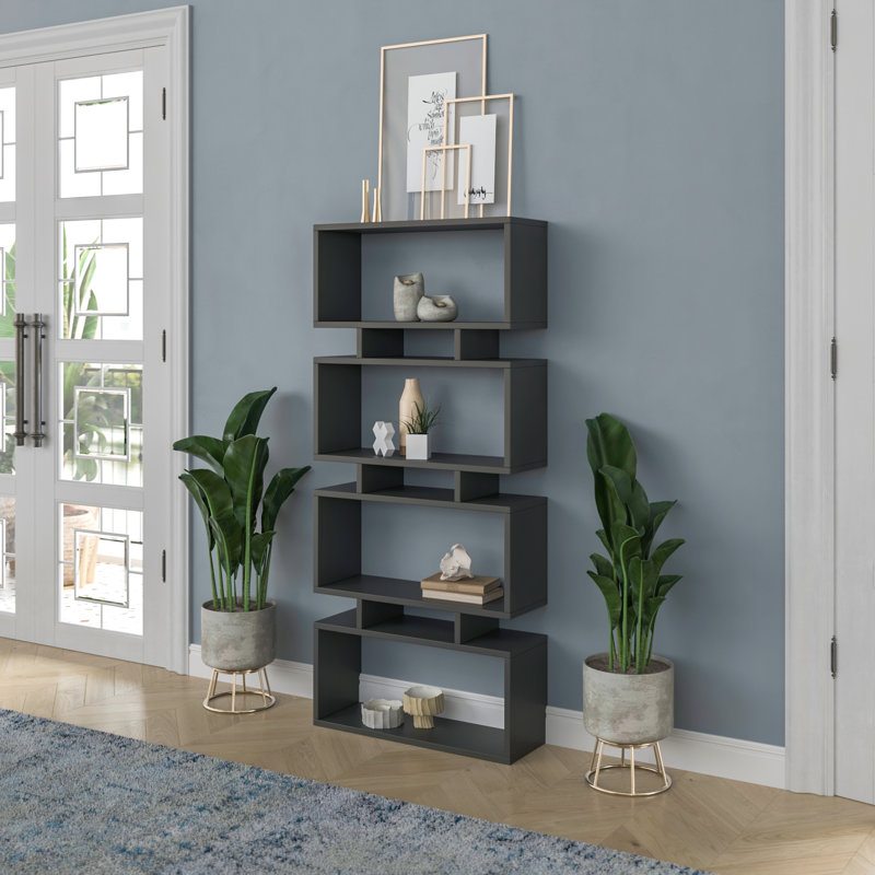 Barzykin Geometric Bookcase, Anthracite