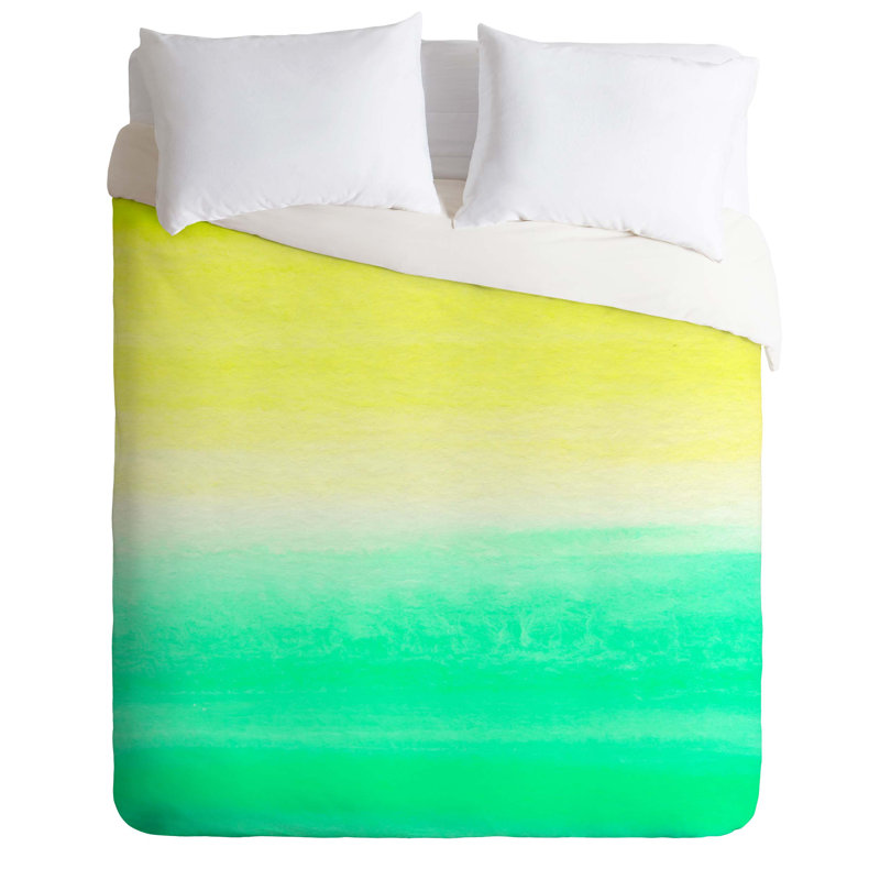 Ensemble de housse de couette turquoise jaune mét, Housse de couette pour très grand lit et 2 très 