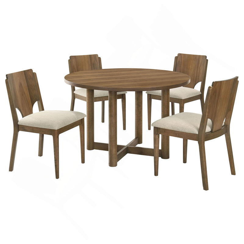Ensemble de table de salle à manger 5 pièces, Noyer