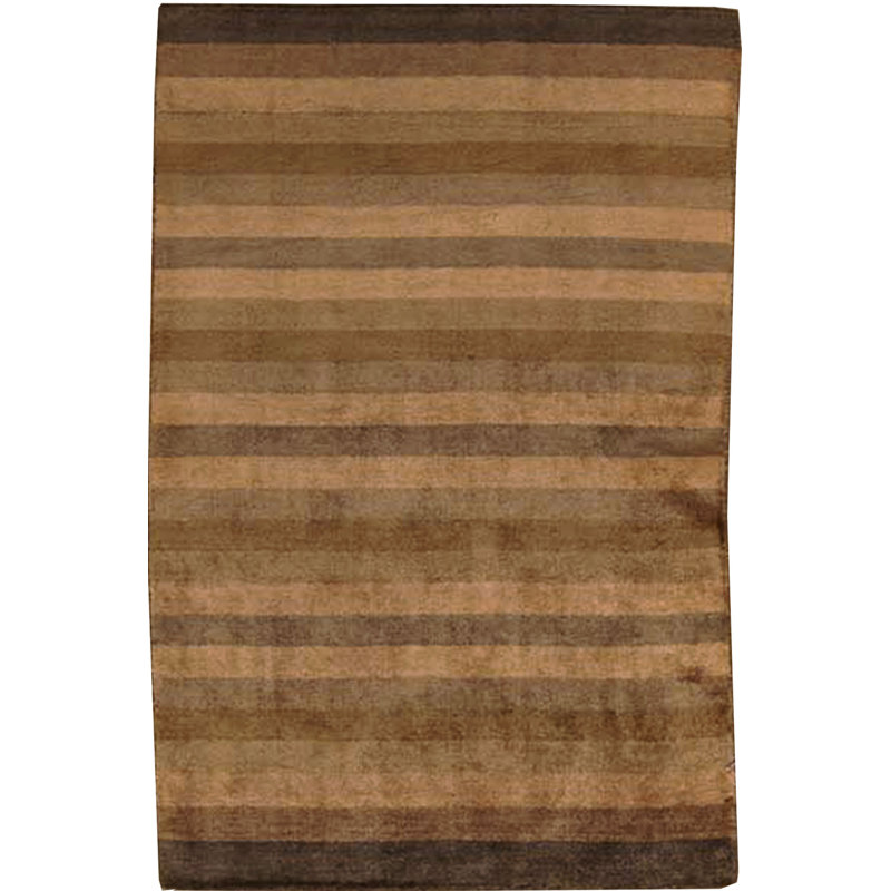Tapis brun et beige de haute qualité noué à la main